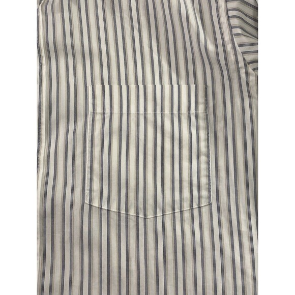 Christian Dior Monsieur Men’s 16 Blue Tan Stripe Button Up Long Sleeve Luxury - Picture 4 of 7